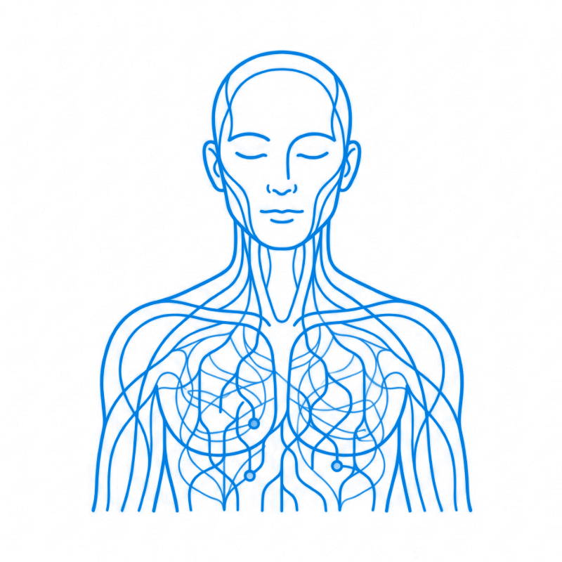 Illustration conceptuelle d’un individu paraissant équilibré en surface alors que des déséquilibres plus profonds restent invisibles aux analyses standards.